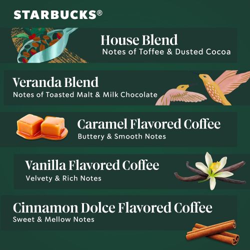 스타벅스 Starbucks K-Cup Coffee Pods Blonde, Medium & Dark Roast Variety Pack for Keurig Brewers 40 Count (Pack of 1)