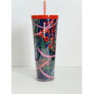 Starbucks 2020 Floral Blue Double Walled Acrylic Tumbler Cold Cup, 24 Fl Oz