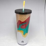 Starbucks 2018 Holiday Collection Sand Flow Glitter Acrylic Cold Cup Tumbler 24 oz