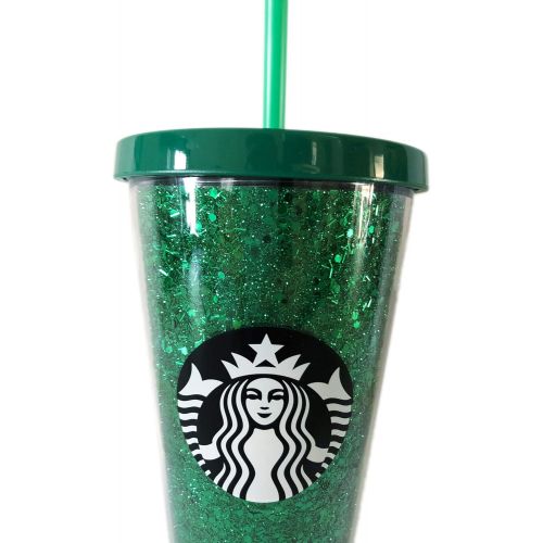 스타벅스 Starbucks Holiday Glitter Tumbler Green 16 oz
