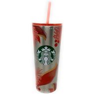 Starbucks 2019 Holiday Cold Cup Tumbler Winter 24oz Mistletoe Silver Pink Red