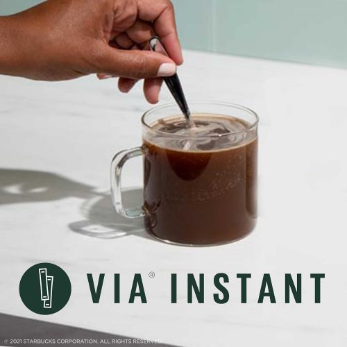 스타벅스 Starbucks VIA Instant Coffee Dark Roast Packets  Italian Roast  100% Arabica  1 box (50 packets)