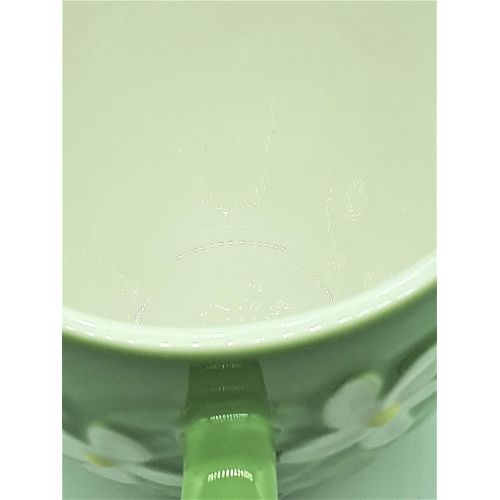 스타벅스 Starbucks Coffee 2006 Raised Green Leaf & White Flower Mug 16 oz.