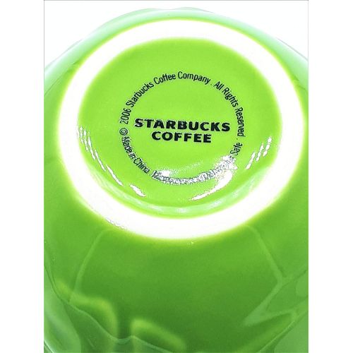 스타벅스 Starbucks Coffee 2006 Raised Green Leaf & White Flower Mug 16 oz.