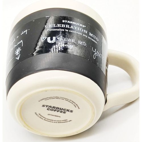 스타벅스 Starbucks Coffee Celebration Commemorative, Black & White Mug 18 oz