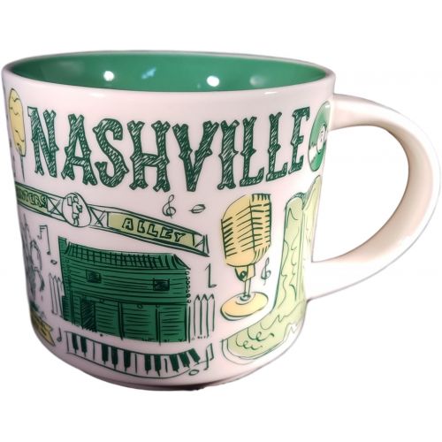 스타벅스 Starbucks Nashville and Tennessee Been There Series Ceramic Coffee Mug Set, 14 oz