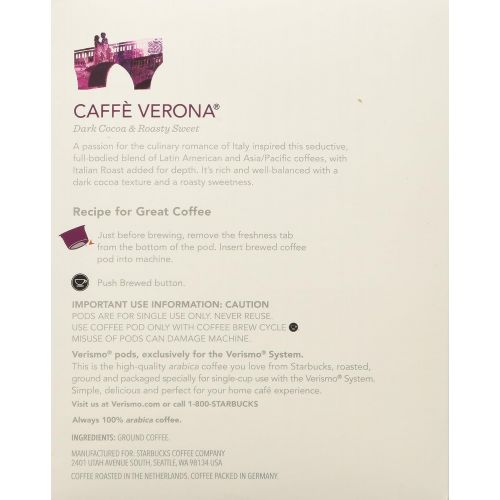 스타벅스 Starbucks Verismo Pods 96 Count (Caffe Verona)