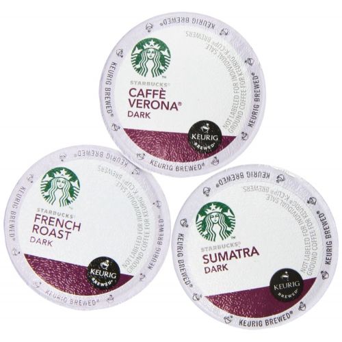 스타벅스 144 Pack - Starbucks Variety Coffee K-Cup Featuring 3 Dark Roast for Keurig Brewers  French Roast, Sumatra, Caffe Verona