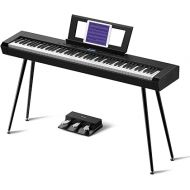 Starfavor 88 Key Full-Weighted Digital Piano, Electric Piano Keyboard for Beginner, Dual 30W Speakers, Graded Hammer Action 88 Keys, Triple Pedal, Bluetooth/USB/MIDI, Retro Matte Black
