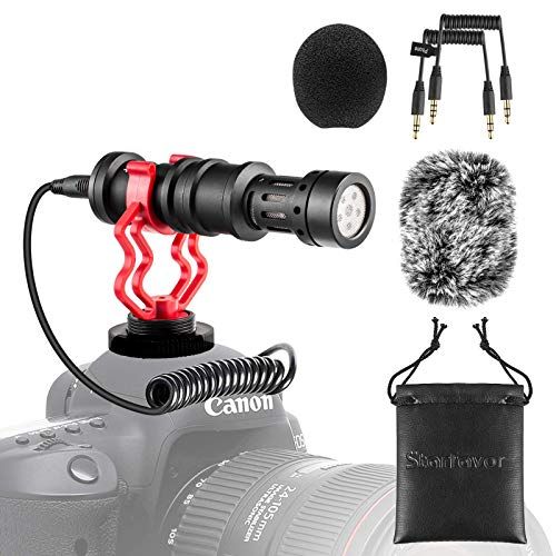  Universal Camera Microphone Video Mic Shotgun Starfavor SXR-10 with Shock Mount, Windscreen, Soft Case, Cable for iPhone Cellphone Canon EOS Nikon DSLR Cameras and DV Camcorders