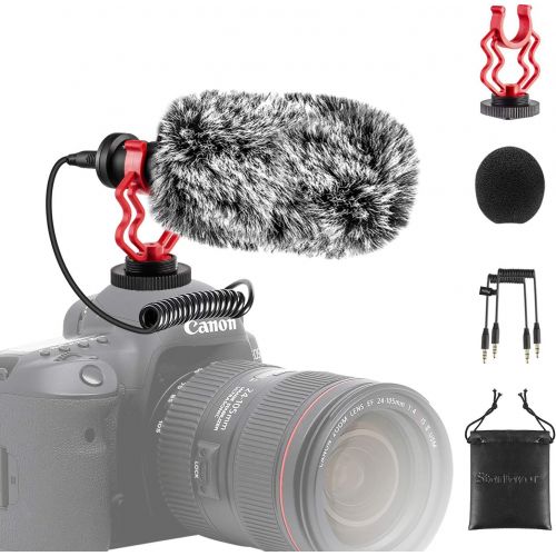  [아마존베스트]Universal Camera Microphone Video Mic Shotgun Starfavor SXR-10 with Shock Mount, Windscreen, Soft Case, Cable for iPhone Android Smartphones Canon EOS Nikon DSLR Cameras and DV Cam