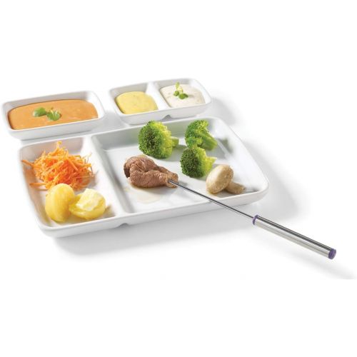  Starfrit T092507 Ceramic Modular Fondue Serving Dishes, 2 Sets, One Size, Silver