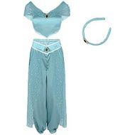 starfun Halloween Aladdin Princess India Belly Dance Arabian Exotic Fancy Dress Blue Costume