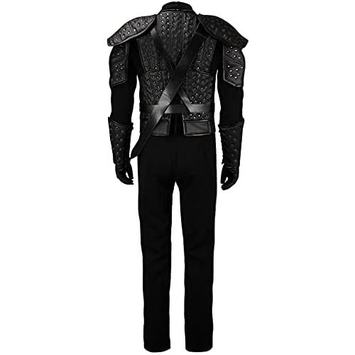  할로윈 용품Starfun White Wolf Geralt Cosplay Costume Halloween Leather Uniform Full Set Outfit