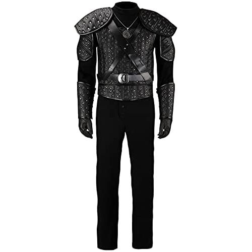  할로윈 용품Starfun White Wolf Geralt Cosplay Costume Halloween Leather Uniform Full Set Outfit