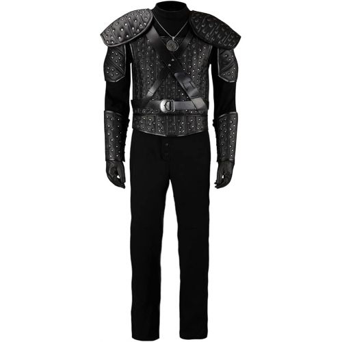  할로윈 용품Starfun White Wolf Geralt Cosplay Costume Halloween Leather Uniform Full Set Outfit