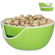 [아마존베스트]Stargoods Pistachio Bowl, Snack Serving Dish, Double Peanut Bowl with Seeds Shell Storage, Green