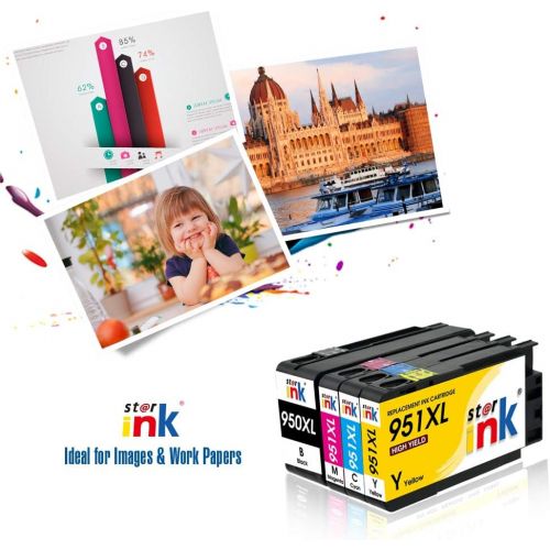  Starink Compatible Ink Cartridge Replacement for HP 950XL 951XL 951 950 XL for OfficeJet Pro 8600 8610 8620 8630 8625 8615 8100 8640 276DW 251DW 271DW Printer(Black Cyan Magenta Ye
