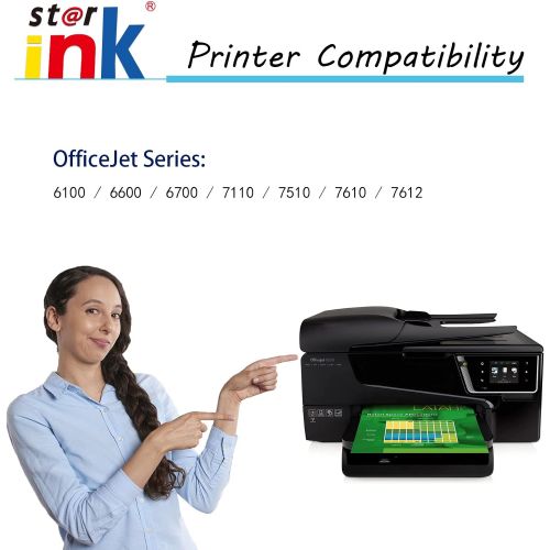  Starink Comaptible Ink Cartridge Replacement for HP 932XL 933XL 932 933 XL(High Yield) for OfficeJet 7610 7612 6600 6700 7510 7110 6100 Printer(Black Cyan Magenta Yellow, 4 Pack)