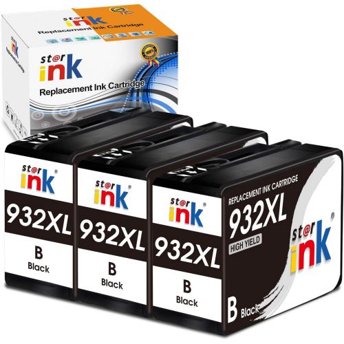  Starink Compatible Ink Cartridge Replacement for HP 932XL 932 XL (Black) for OfficeJet 6600 6700 7610 7612 7510 6100 7110 Printer, 3 Packs