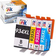 Starink Comaptible Ink Cartridge Replacement for HP 934XL 935XL 934 935 XL for Officejet Pro 6830 6812 6815 6230 6820 6835 Printer(Black Cyan Magenta Yellow, 4 Packs)