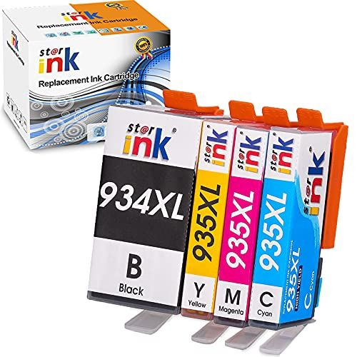  Starink Comaptible Ink Cartridge Replacement for HP 934XL 935XL 934 935 XL for Officejet Pro 6830 6812 6815 6230 6820 6835 Printer(Black Cyan Magenta Yellow, 4 Packs)