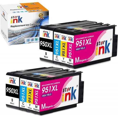  Starink Compatible Ink Cartridge Replacement for HP 950XL 951XL (951 950) Work for OfficeJet Pro 8600 8610 8620 8630 8625 8100 8615 8640 Printer(2 Black 2 Cyan 2 Magenta 2 Yellow)