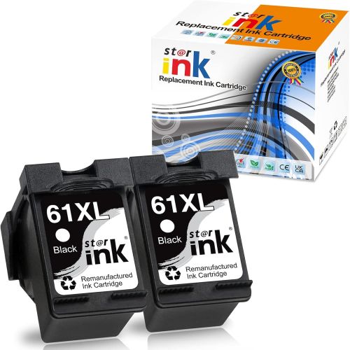  Starink Updated 61XL Remanufactured Ink Cartridge Replacement for HP 61 XL for Envy 4500 5530 Deskjet 1010 1510 2510 2540 3000 3050 3510 1512 Officejet 4630 2620 4635 Printer(Black
