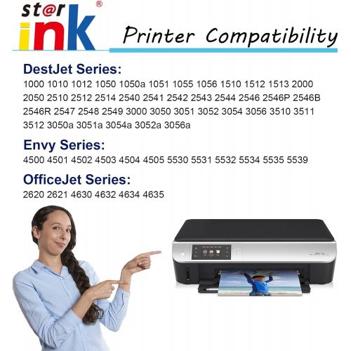 Starink Remanufactured Ink Cartridge Replacement for HP 61 XL 61XL (Updated)Work with Envy 4500 5530 4502 5535 Officejet 4630 4635 Deskjet 2540 1010 1510 1512 3050 3510 printer(Bla