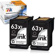 Starink Remanufactured Ink Cartridge Replacement for HP 63XL 63 XL for Envy 4520 4512 4510 OfficeJet 3830 5200 5255 5258 4650 4652 4655 DeskJet 1112 2132 2130 3630 3632 Printer(Bla