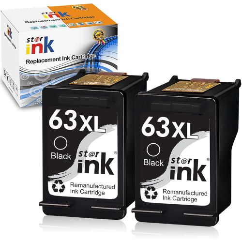  Starink Remanufactured Ink Cartridge Replacement for HP 63XL 63 XL for Envy 4520 4512 4510 OfficeJet 3830 5200 5255 5258 4650 4652 4655 DeskJet 1112 2132 2130 3630 3632 Printer(Bla