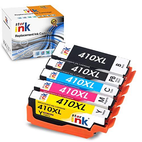  Starink Remanufactured Ink Cartridge Replacement for Epson 410XL 410 XL for Expression XP-640 XP-7100 XP-830 XP-630 XP-530 XP-635 Printer(Black PBK Cyan Magenta Yellow, 5 Packs)