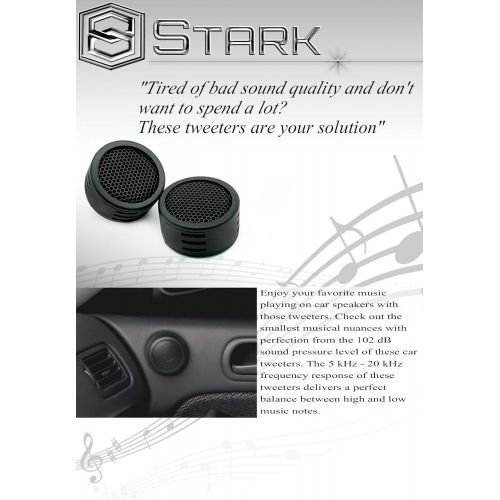  [아마존베스트]Stark High Performance 500W Super High Frequency Mini Car Tweeters - 2 Pairs