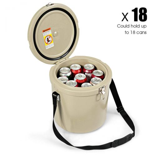  Stark Item 13 Quart Cooler Portable Ice Chest with Strap 18 Cans Ice Box for Camping Khaki