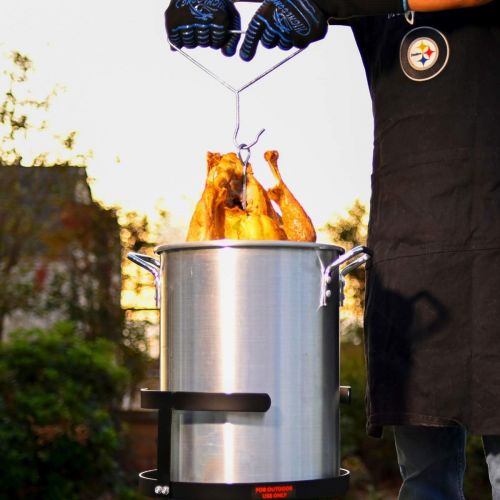  Stark USA Barton Deluxe 30 QT Aluminum Turkey Deep Fryer Pot Boiling Lid Seafood Cajun Gas Stove Burner Stand Injector Thermometer 37,000 BTU