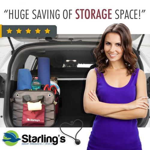  Starlings Car Trunk Organizer - Durable Storage SUV Cargo Organizer Adjustable, Blue