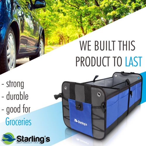  Starlings Car Trunk Organizer - Durable Storage SUV Cargo Organizer Adjustable, Bordeaux