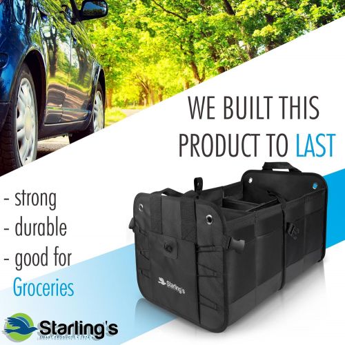  Starlings Car Trunk Organizer - Durable Storage SUV Cargo Organizer Adjustable, Bordeaux