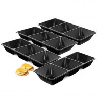 Starmar 3-Compartment Plastic Appetizer Serving Trays - 4 Pack- Relish Tray, Divided Snack Platter,Candy Tray