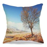 Starojan Pillow Case Outdoors Birch Forest Range Sunny Afternoon While Autumn Woods Day Foliage Nature Branch Deciduous Linen Toss Comfortable Throw Cushion Cover for Car Chair Cou