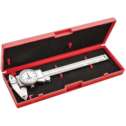  [아마존베스트]Starrett Dial Caliper Measuring Tool 3202-6, Hardened Stainless Steel Metal, 6 Inch Range, 0.001 Graduation, Measure Inside Outside Dimensions and Depth, Carry Case Included, White