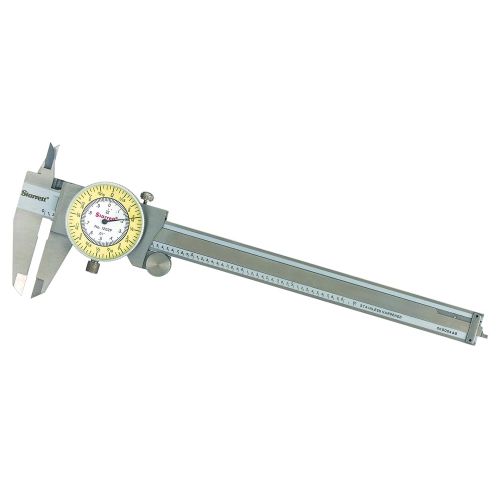  [아마존베스트]Starrett Stainless Steel White/Yellow Dial Caliper 0-6 Fractional Range