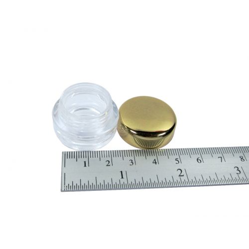  Starsshop Acrylic Jars Empty Gold Cap for Container Cosmetic Cream Makeup Lip Balm Tester Sample Travel 5 g (Pack of 50 Pcs)