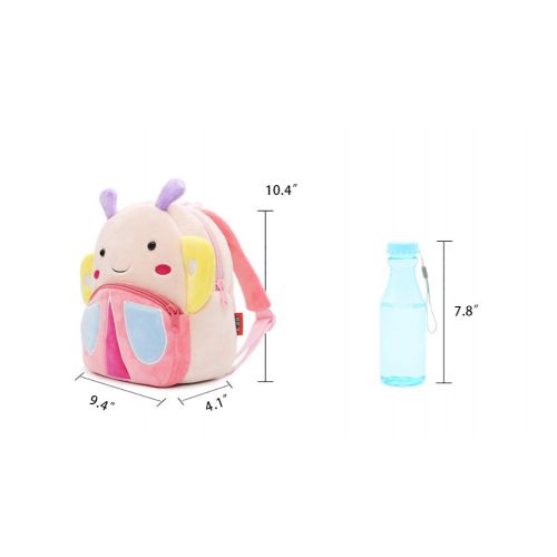  Starte Childrens Backpacks Toddler Bags-3D Cartoon Animals Plush Kids Shoulder Bags Mini Trave Bags for Baby Girls,Butterfly Backpack