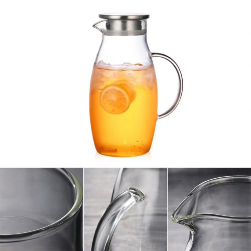  Starter starter Glas Wasserkrug - Glasflasche Wasserkocher explosionsgeschuetzte hitzebestandig Haushalts Hotel Restaurant Fruehstueck Saft Flasche 1.8L