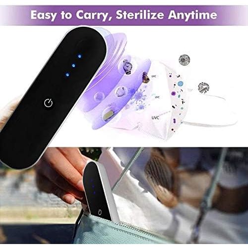  Stash Supply Germilyzer Black UV-C Light Sanitizing Wand Rechargeable Portable UV Light sanitizer disinfects Surfaces Clean and Hygienic in 20 Seconds Kills 99.9% of Germs Bacteria & Viruses UV