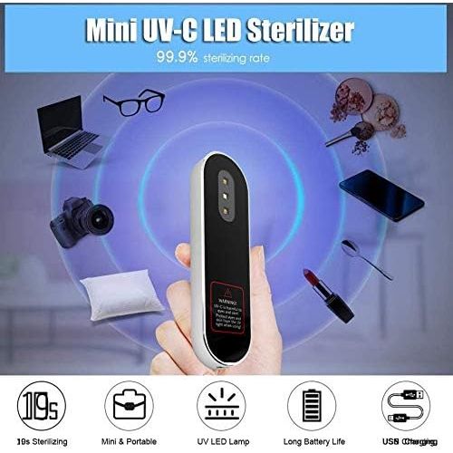  Stash Supply Germilyzer Black UV-C Light Sanitizing Wand Rechargeable Portable UV Light sanitizer disinfects Surfaces Clean and Hygienic in 20 Seconds Kills 99.9% of Germs Bacteria & Viruses UV