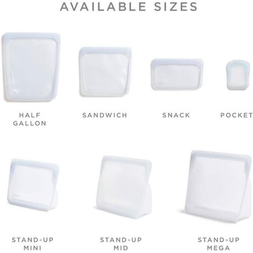  [아마존베스트]Stasher 100% Silicone Food Grade Reusable Storage Bag, Aqua (1/2 Gallon) | Plastic Free Lunch Bag | Cook, Store, Sous Vide, or Freeze | Leakproof, Dishwasher-Safe, Eco-friendly, No