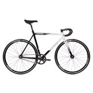 State Bicycle Co. State Bicycle The Undefeated II Edition 7005 Aluminum Premium Fixed Gear Bike, 49cm, Black/White