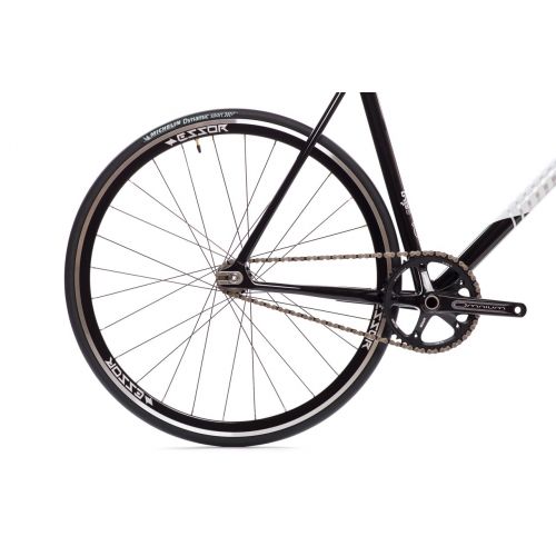  State Bicycle Co. State Bicycle The Undefeated II Edition 7005 Aluminum Premium Fixed Gear Bike, 49cm, Black/White